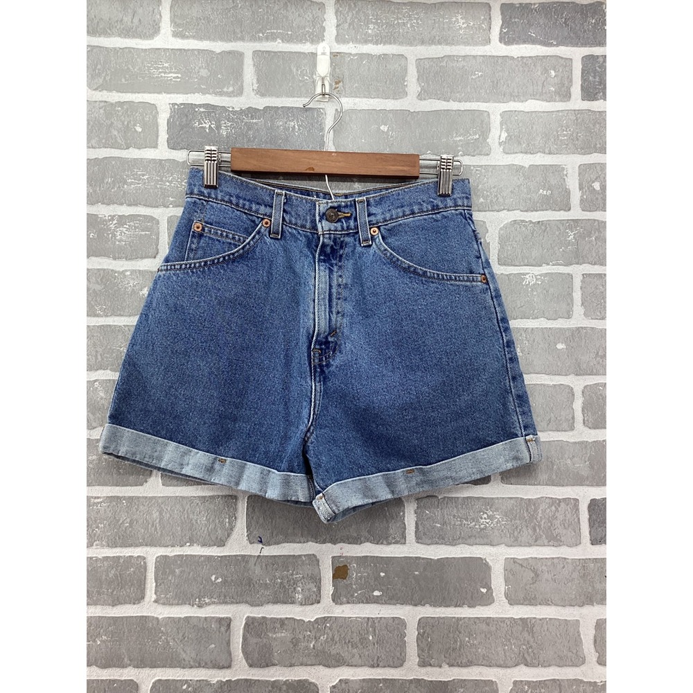 Vintage Levis 954 High Waisted Denim Shorts Orange Tab Medium Wash Size 7 28in
